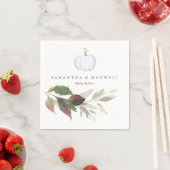 Rustic Marsala Leaves Waterverf Wedding Napkins Servet (Insitu)