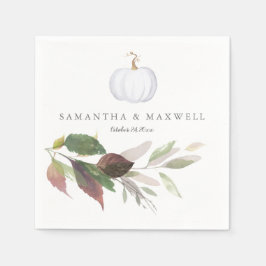 Rustic Marsala Leaves Waterverf Wedding Napkins Servet