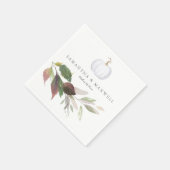 Rustic Marsala Leaves Waterverf Wedding Napkins Servet (Hoek)