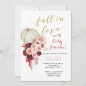 Rustic Marsala Pumpkin Herfst in Love Baby shower Kaart (Voorkant)