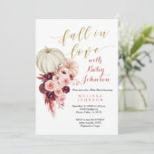 Rustic Marsala Pumpkin Herfst in Love Baby shower Kaart (Staand voorkant)