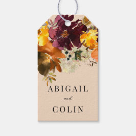 Rustic Marsala verbrande Oranje Herfst adem Cadeaulabel