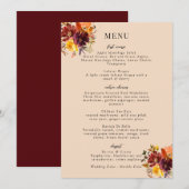 Rustic Marsala verbrande Oranje Herfst adem Menu (Voorkant / Achterkant)