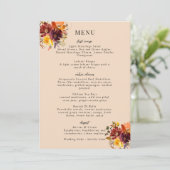 Rustic Marsala verbrande Oranje Herfst adem Menu (Staand voorkant)