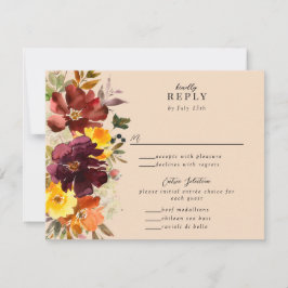 Rustic Marsala verbrande Oranje Herfst adem RSVP Kaartje
