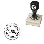 rustic maryland merry kerst return address rubberstempel (Gestempeld)