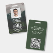 Rustic Masculine Forest Mountains Outdoors Badge (Voor- en achterkant)