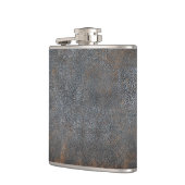 Rustic Masculine Worn | Bruin lederen blik Heupfles (Links)