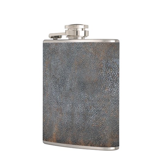 Rustic Masculine Worn | Bruin lederen blik Heupfles (Links)