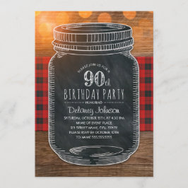 Rustic Mason Jar Achtertuin 90ste Verjaardagsfeest Kaart