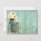 Rustic Mason Jar and Daisy Wedding R.S.V.P. RSVP Kaartje (Achterkant)