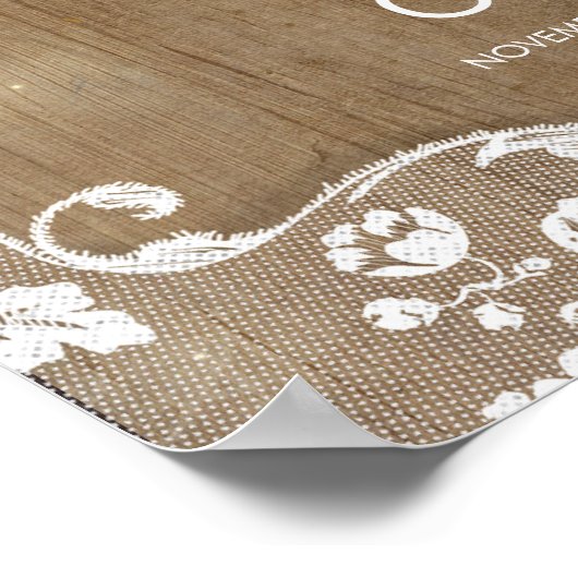 Rustic Mason Jar and Sunflower Welcome Sign Poster (Hoek)