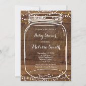 Rustic Mason Jar Baby shower Invite card Kaart (Voorkant)