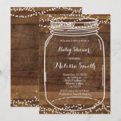 Rustic Mason Jar Baby shower Invite card Kaart (Voorkant / Achterkant)