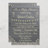 Rustic Mason Jar Baby shower Uitnodiging (Voorkant / Achterkant)