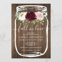 Rustic Mason Jar Baby shower Uitnodiging