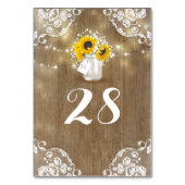 Rustic Mason Jar Baby's Breath and Sunflower Kaart (Voorkant)