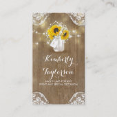 Rustic Mason Jar Baby's Breath and Sunflower Visitekaartje (Voorkant)