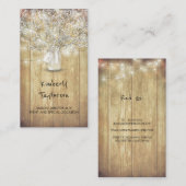 Rustic Mason Jar Baby's Breath String Lights Barn Visitekaartje (Voorkant / Achterkant)