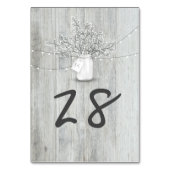 Rustic Mason Jar Baby's Breath String Lights Hout Kaart (Achterkant)