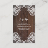 Rustic Mason Jar Baby's Breath String Lights Lace Visitekaartje (Achterkant)