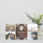 Rustic Mason Jar Baby's Breath Wedding Bedankt (Staand voorkant)