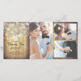 Rustic Mason Jar Baby's Breath Wedding Bedankt