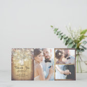 Rustic Mason Jar Baby's Breath Wedding Bedankt (Staand voorkant)