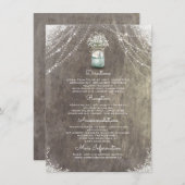 Rustic Mason Jar Baby's Breath Wedding Details Informatiekaartje (Voorkant / Achterkant)