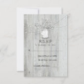 Rustic Mason Jar Baby's Breath Wedding RSVP Kaarte (Voorkant)