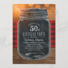 Rustic Mason Jar Backyard 50th Birthday Party Kaart