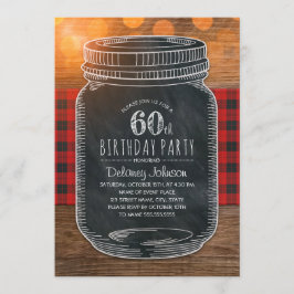 Rustic Mason Jar Backyard 60th Birthday Party Kaart