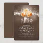 Rustic Mason Jar Barn bruiloft repetitie diner Kaart (Voorkant / Achterkant)