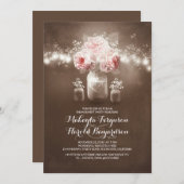 Rustic Mason Jar Barn Lights Engagement Party Kaart (Voorkant / Achterkant)