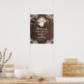 Rustic Mason Jar Barn Wood Weddenschap Welkomsttek Poster (Keuken)