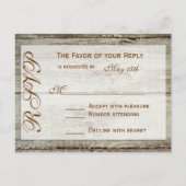 Rustic Mason Jar Barn Wood Wedding RSVP Briefkaart (Achterkant)