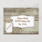Rustic Mason Jar Barn Wood Wedding RSVP Briefkaart (Voorkant)