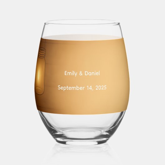 Rustic Mason Jar Berry Wedding Glasses Wijnglas Zonder Voet (Voorkant)