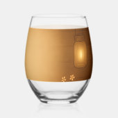 Rustic Mason Jar Berry Wedding Glasses Wijnglas Zonder Voet (Achterkant)