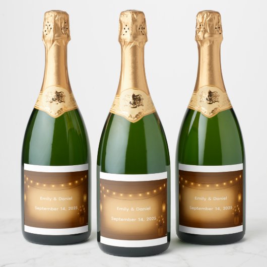 Rustic Mason Jar Berry Wedding Wijnfles Label Sparkling Wijnetiket (Flessen)