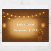 Rustic Mason Jar Berry Wedding Wijnfles Label Sparkling Wijnetiket (Enkel label)