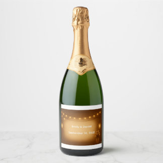 Rustic Mason Jar Berry Wedding Wijnfles Label Sparkling Wijnetiket