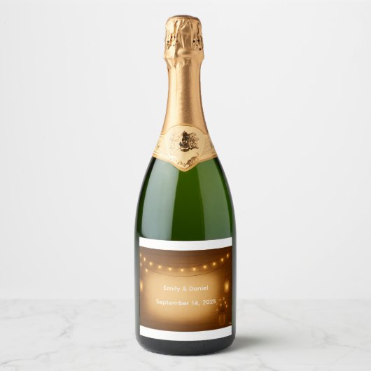 Rustic Mason Jar Berry Wedding Wijnfles Label Sparkling Wijnetiket (Voorkant)