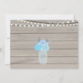 Rustic Mason Jar Blue Bridal Shower Kaart (Achterkant)