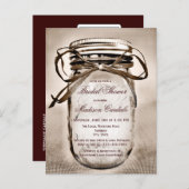 Rustic Mason Jar Bridal Shower BRIEFKAART (Voorkant / Achterkant)