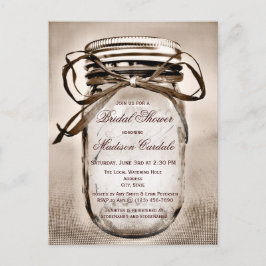 Rustic Mason Jar Bridal Shower BRIEFKAART