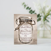 Rustic Mason Jar Bridal Shower BRIEFKAART (Staand voorkant)