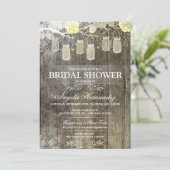Rustic Mason Jar Bridal Shower Kaart (Staand voorkant)