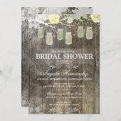 Rustic Mason Jar Bridal Shower Kaart (Voorkant / Achterkant)