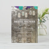 Rustic Mason Jar Bridal Shower Kaart (Staand voorkant)